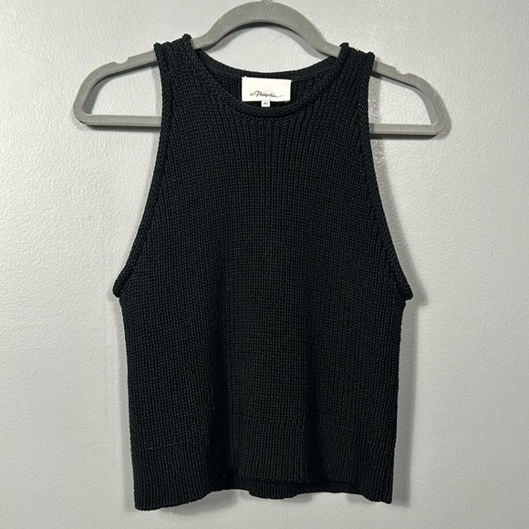 3.1 Phillip Lim Black Sleeveless Knit Rib Stitch Sweater size XS- gently used - Picture 3 of 9